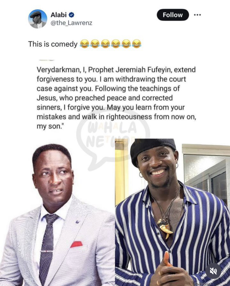 'I Forgive You, My Son' - Prophet Jeremiah Fufeyin Allegedly Withdraws Suit Against Verydarkman