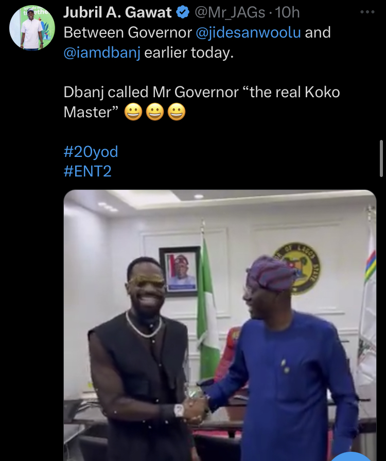 Sanwo-Olu Hosts D'Banj Ahead Of Highly-Anticipated Album Launch