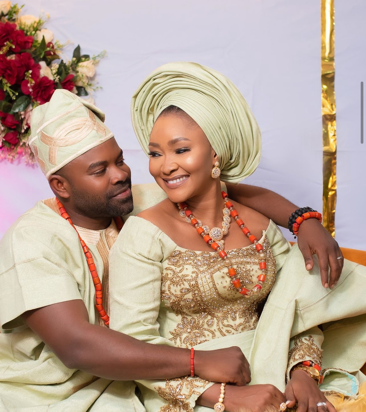 Gabriel Afolayan and wife mark first wedding anniversary in stunning photos