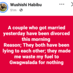 Couple divorce 24 hours after their wedding in Abuja for this reason