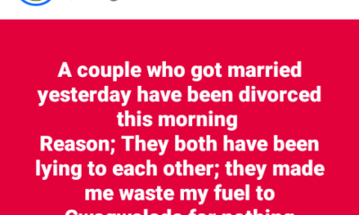 Couple divorce 24 hours after their wedding in Abuja for this reason