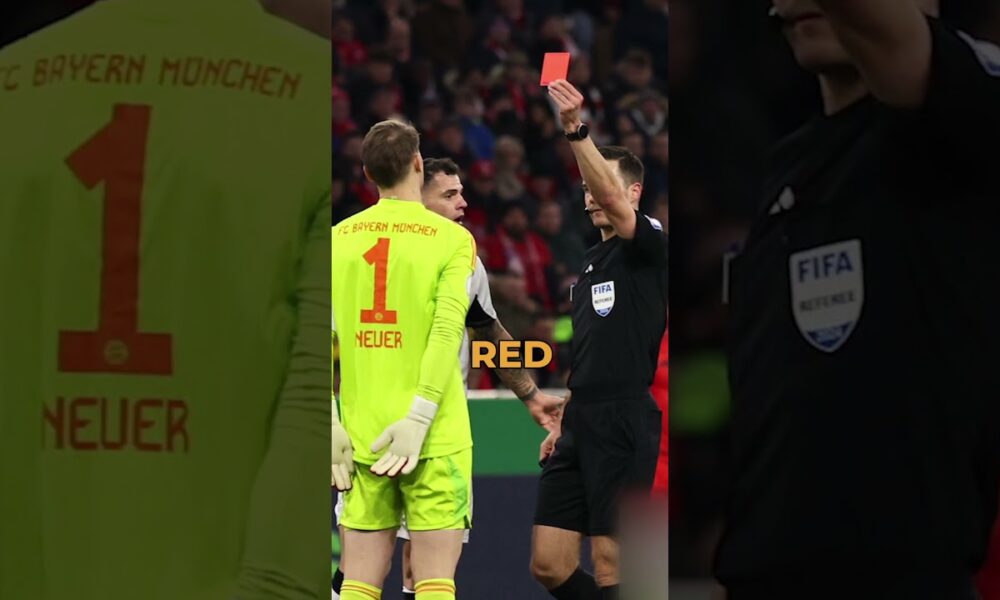 German Goalkeeper, Manuel Neuer gets first Red card of his career in 866th game