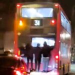 Four foolish youths spark outrage with their dangerous bus stunt