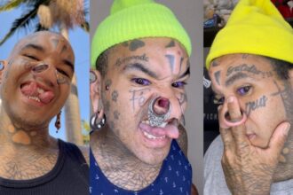 Man's Tattoos, Implants, and Piercings Spark Online Debate