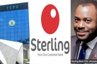 Photos of Sterling Bank MD, bank logo and ICPC headquarters in Abuja