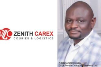 Zenith Carex International CEO, Adelana Olamilekan and the company's logo