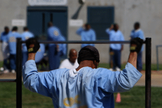 Black U.S. prison inmates used to illustrate the story [Credit; CNN]