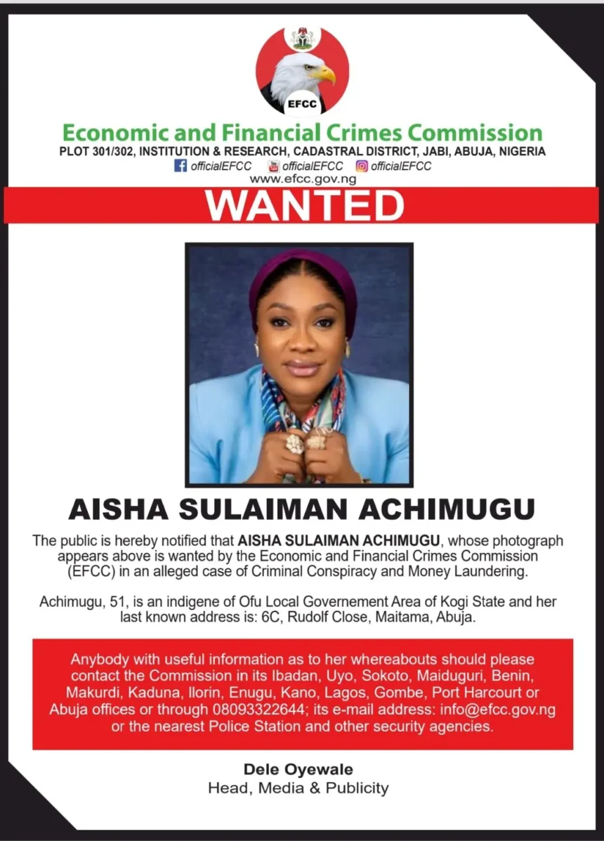 Alleged money laundering: EFCC declares Sanwo-Olu’s ally, Aisha Achimugu wanted