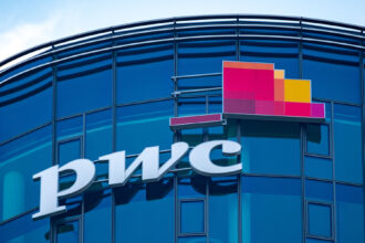 PWC logo on glass