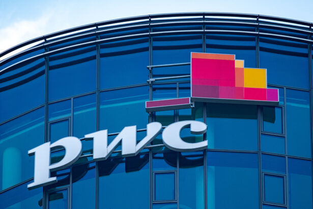PWC logo on glass