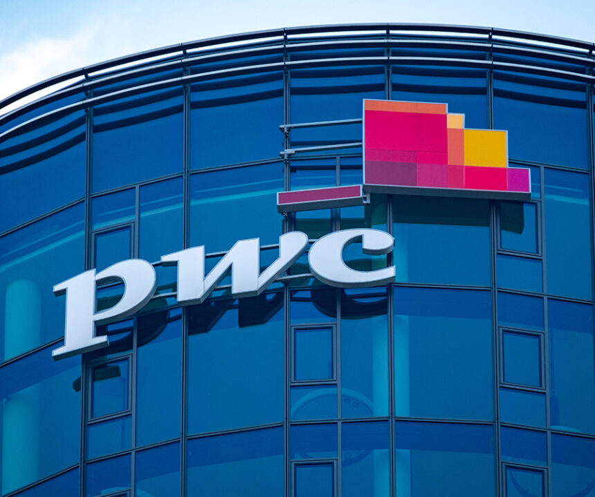 PWC logo on glass
