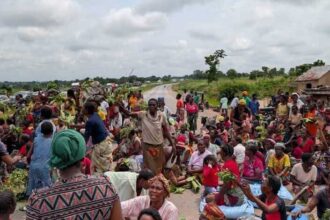 BREAKING: IDPs Block Highway in Benue, Issue Demand [PHOTOS]