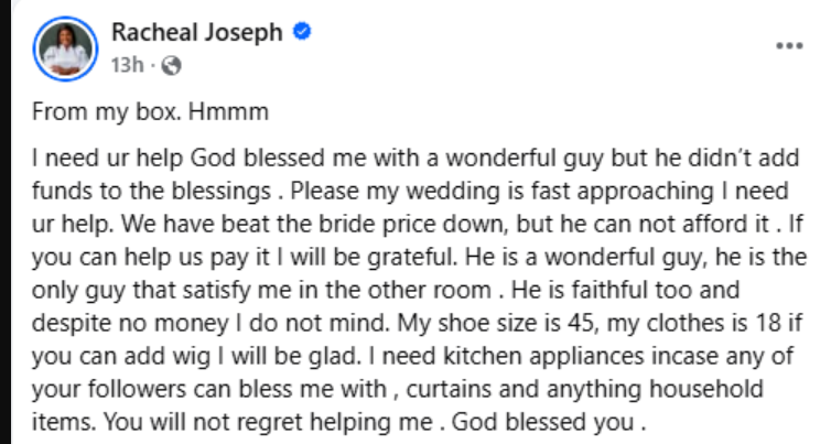 Bride-to-Be Asks Stranger for Help Paying Her Bride Price and Wedding Expenses
