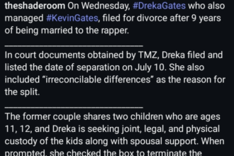 Dreka Gates Files for Divorce from Kevin Gates After Nearly 10 Years of Marriage