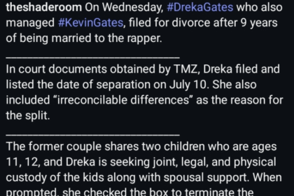 Dreka Gates Files for Divorce from Kevin Gates After Nearly 10 Years of Marriage