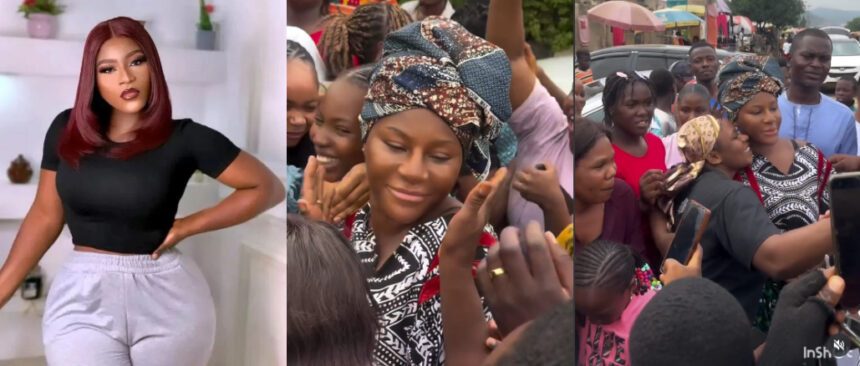 Fans Go Wild For Destiny Etiko After Filming Wraps In Abuja