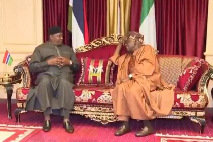 Gambian president visits Tinubu after paying condolence visit to Buhari’s family (VIDEO)