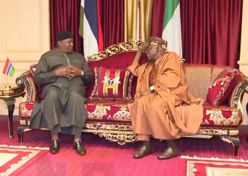 Gambian president visits Tinubu after paying condolence visit to Buhari’s family (VIDEO)