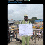 Graduate Takes Job Hunt To Oshodi Bridge After NYSC Frustration