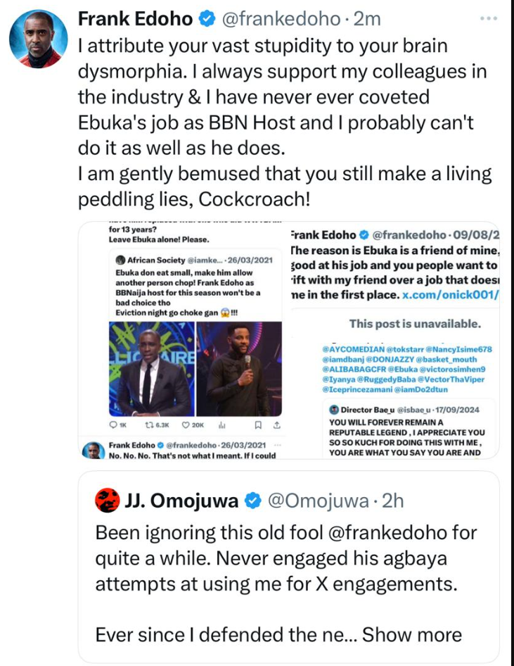 “I Never Wanted Ebuka’s Job on Big Brother Naija”- Frank Edoho Clears Air