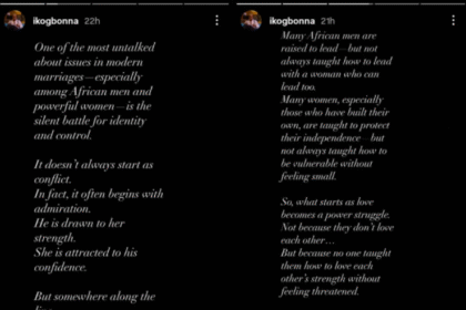 IK Ogbonna Opens Up on Silent Power Struggles in Marriages With Strong Women