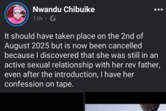 Man Calls Off Wedding After Discovering Fiancée’s Alleged Affair With Reverend Father