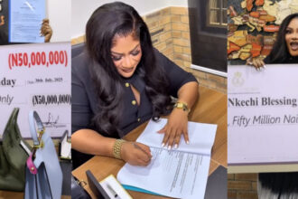 Nkechi Blessing Rejoices as She Signs Life-Changing Deal