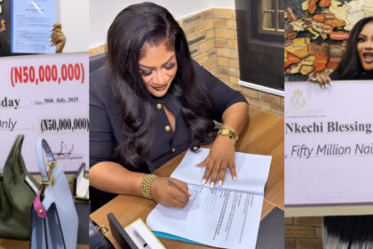 Nkechi Blessing Rejoices as She Signs Life-Changing Deal