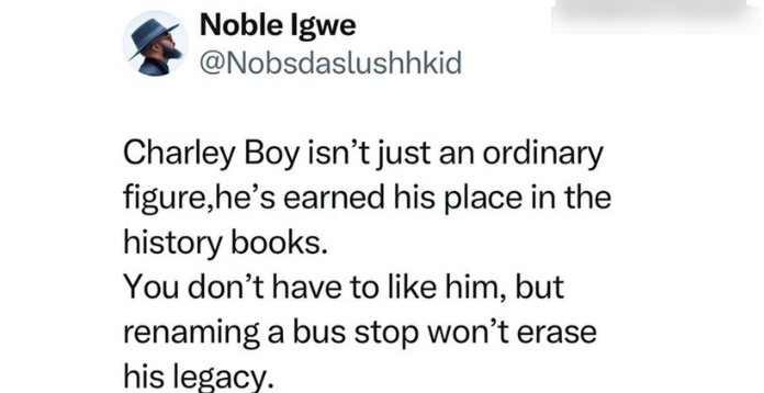 Noble Igwe Defends Charly Boy as Lagos Renames Iconic Spot After Olamide