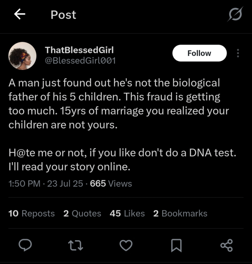“Not One Is Mine”- Man Finds Out He’s Not The Father Of His 5 Children