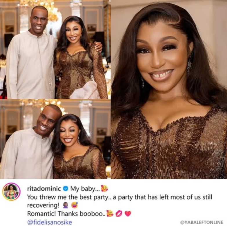 Rita Dominic Hails Husband for Throwing Her “Best Party Ever” on 50th Birthday