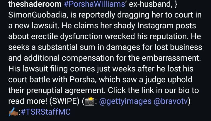 Simon Guobadia Sues Porsha Williams For $500K Over Alleged Defamatory Instagram Posts