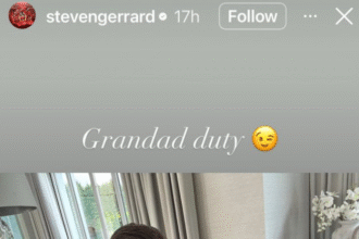Steven Gerrard Sparks Reactions with ‘Grandad Duty’ IG Post