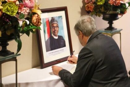 UN Sec-Gen Guterres Signs Condolence Register for Buhari, Says Africa Lost Statesman