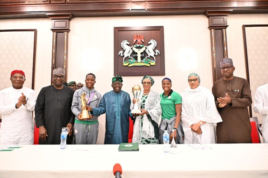 WAFCON: First Lady nearly abandoned my dinner, says Tinubu (OON, $100,000, three-bedroom apartments for Super Falcons)