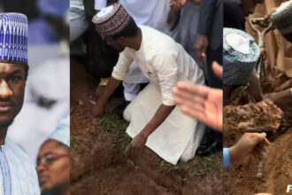 Yusuf Buhari Performs Final Rites At Father’s Grave, Touches Hearts Online