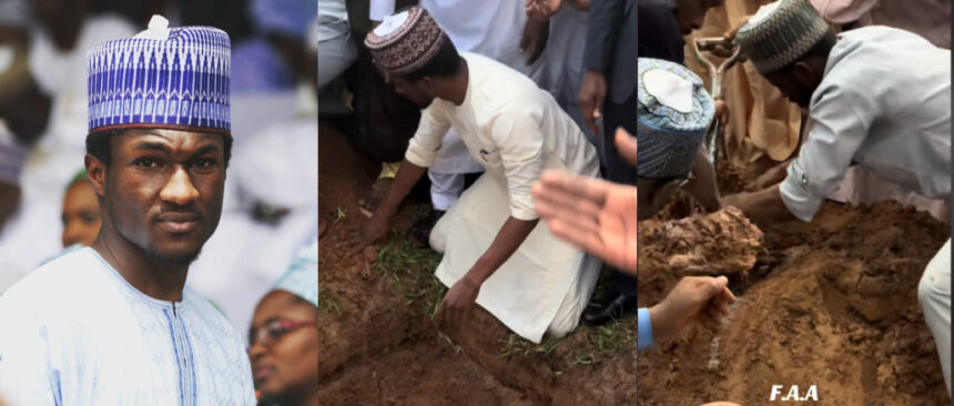 Yusuf Buhari Performs Final Rites At Father’s Grave, Touches Hearts Online