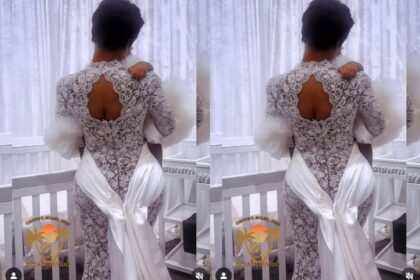 "A mother and wife" - Adorable photo of Chioma and her daughter at her white wedding - Kemi Filani News