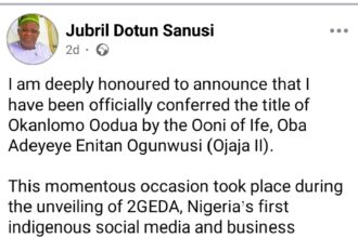 Alaafin-Ooni rift: Chief Dotun Sanusi clears misconception on his ‘Okanlomo’ Chieftaincy title