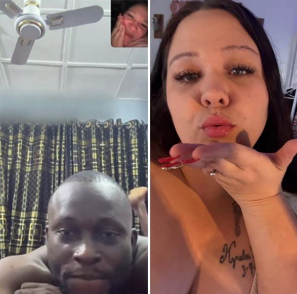 American Lady Reacts To People Claiming Her Nigerian Boyfriend Doesn’t Love Her But Is After A Green Card