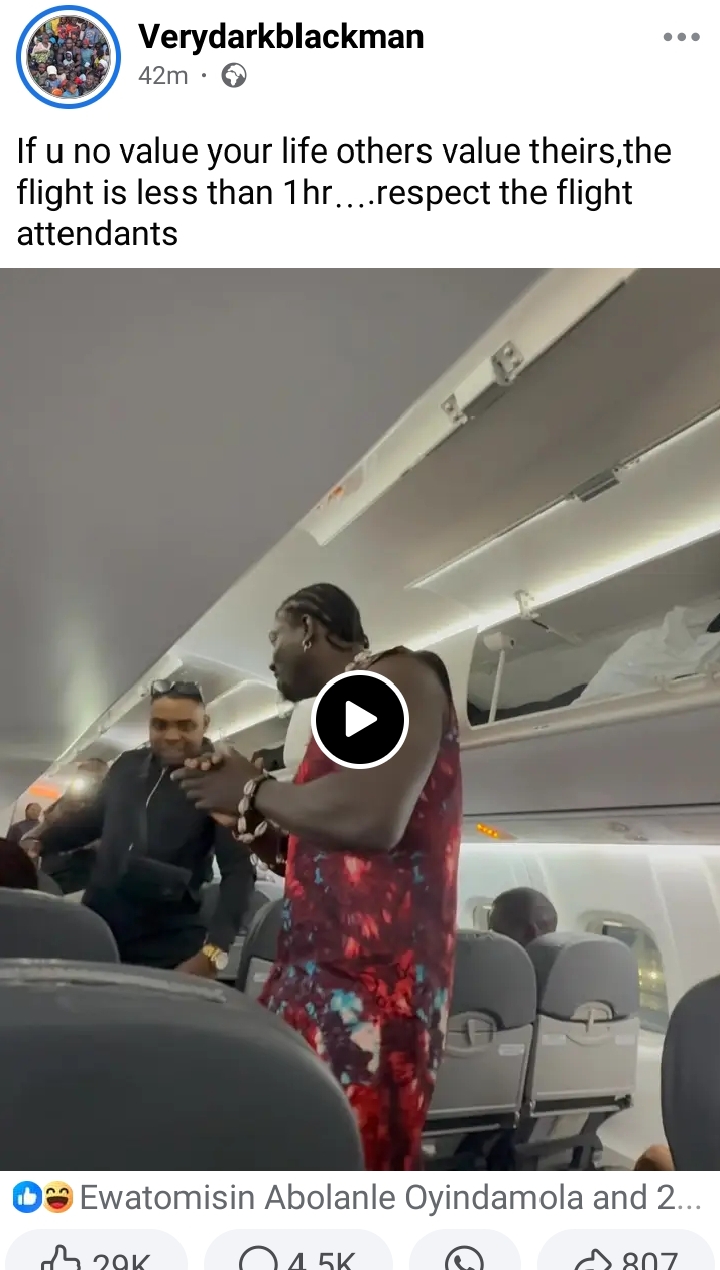 Before Takeoff: Verydarkman warns Passengers to switch off phones, cites Comfort Emmanson’s saga with Ibom Air (VIDEO)