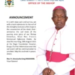 Bishop emeritus Of Nsukka Catholic Diocese, Francis Okobo is dead