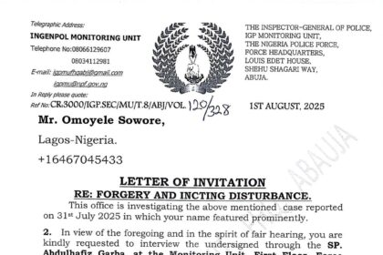 BREAKING: Inspector-General Egbetokun Begins Renewed Harassment Of Sowore Over Police Promotion Scandal Involving His Mistresses