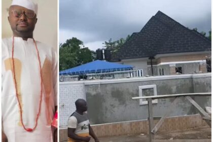 Isreal DMW Thanks His Oga And Madam As He Shows Off Two Buildings He Is Erecting in Edo