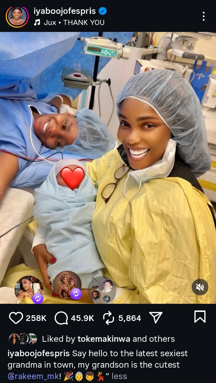 Iyabo Ojo’s heart swells with happiness at Priscilla and Juma Jux’s newborn arrival