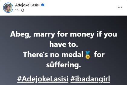 Marry For Money. There's No Medal For Suffering - Nigerian Woman Advises People
