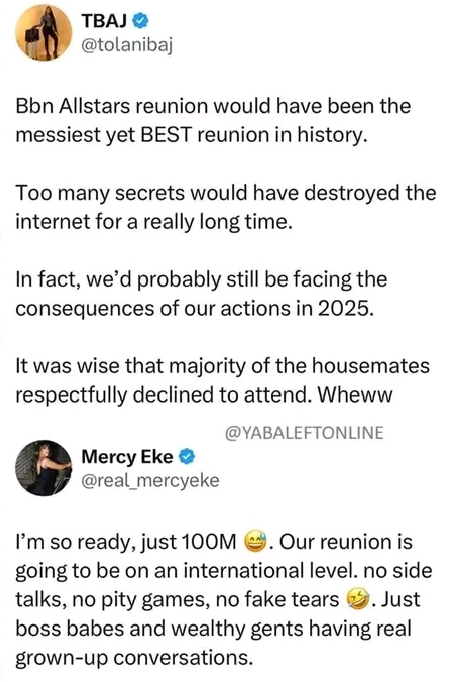 Mercy Eke makes jaw-dropping monetary demand before agreeing to feature in 2-year delayed BBNaija All-Stars reunion