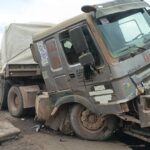 Ogun: Okada rider escapes death as truck crashes into illegal garage