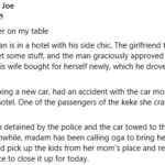 One Passenger K!lled As Side Chick Crashes Into Keke While Driving New Car Belonging To The Wife Of Her Lover