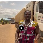 Tension in Edo: VeryDarkMan storms Auchi road, stops Dangote trucks from driving through (VIDEO)